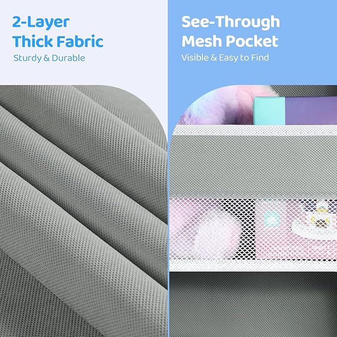Yecaye 2 Pack 4 Tier Over the Door Organizer - Foldable Portable Baby Essentials for Stuffed Animal Storage - Multi-purpose Bathroom Closet Organizers and Storage for Kids Newborn Baby Stuff-NeatNest