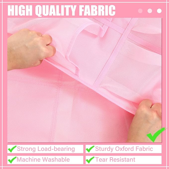 Windyun 40 Over the Door Shoe Organizer Pink Large Mesh Pocket Hanging Shoe Rack for Closet Nonslip Behind Door Storage Holder Back to School Organizer for Dorm Room College Classroom Storage Women-NeatNest