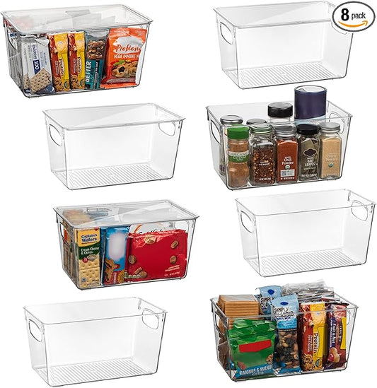 ClearSpace Plastic Pantry Organization and Storage Bins with Lids – Perfect Kitchen Organization or Kitchen Storage – Fridge Organizer, Refrigerator Organizer Bins, Cabinet Organizers-NeatNest