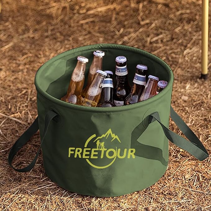 Baiao Collapsible Bucket 5 Gallon, Portable Collapsible Bucket with Handle, Folding Water Container for Fishing Camping Beach Hiking Home Travel Car Washing(Green 20L)-NeatNest