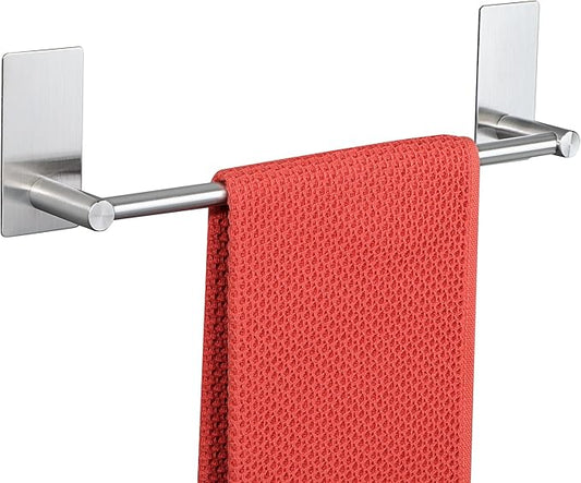 Alise Towel Racks for Bathroom, 12 Inch SUS 304 Stainless Steel Adhesive Towel Bar No Drill，Brushed Nickel Towel Bar，Rustproof Bath Towel Holder