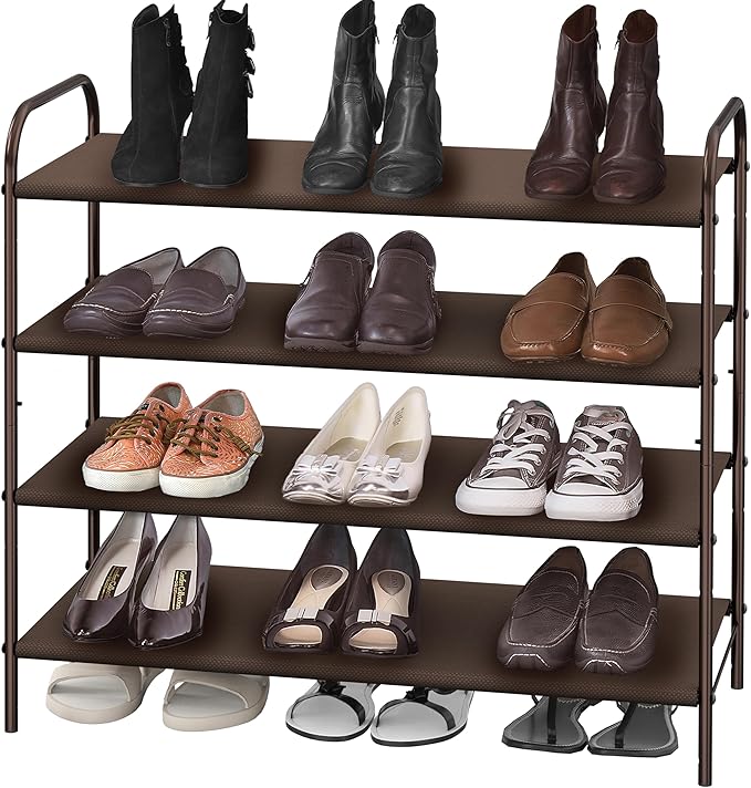 Simple Houseware 4-Tier Shoe Rack Storage Organizer, Bronze-NeatNest