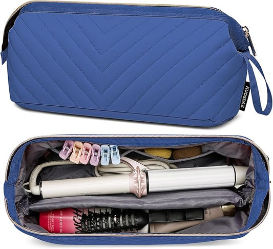 Hair Tools Travel Bag for Shark Flexstyle Dyson, Quilted Case Organizer Bag, Gift for Women Hair Accessories Storage Bag, Travel Hairdryer Portable Bag for Women, Blue-NeatNest