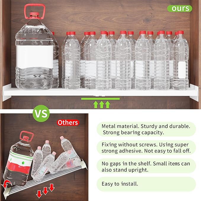 Expandable Closet Shelf Organizer, Adjustable Shelves Organizer, Storage Shelving Rack DIY Divider RV Separator for Cabinet Pantry Wardrobe Cupboard Kitchen, Small 1 Pack