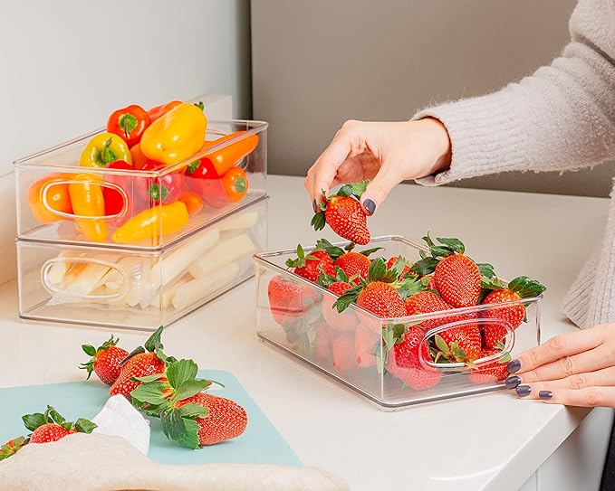 ClearSpace Plastic Pantry Organization and Storage Bins – Perfect for Kitchen/Fridge/ Refrigerator/Cabinet Organizers - 6 Pack-NeatNest