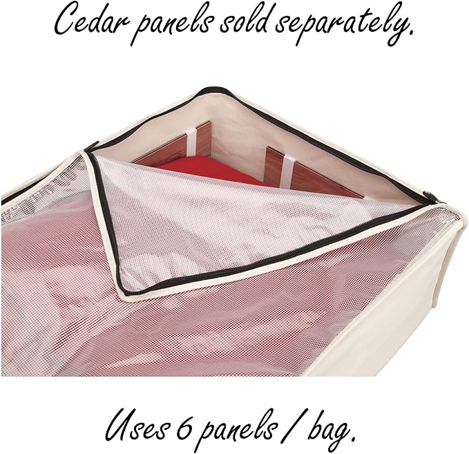 Household Essentials 3364-1 Cotton Canvas Blanket Storage Bags | Natural, Off-White-NeatNest