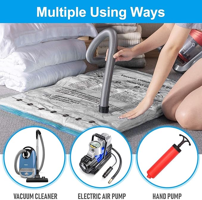 BoxLegend Vacuum Bag 6 Pieces, 3L*80x60cm +3S*60x40cm,Vacuum Storage Bag Travel Vacuum Reusable Garment Bag for Clothing Duvets Bed Wash Pillow Wool Blankets-NeatNest