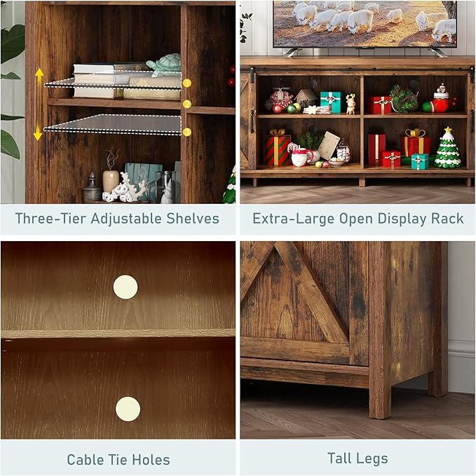 80 INCH Farmhouse TV Stands for 90inch TV-NeatNest