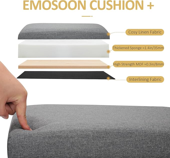 Tall Ottoman with Storage Collapsible Fabric Small Slim Folding Ottoman Furniture with Handles Lid for Room Footrest Foot Stool Linen Grey 16.5x16.5x11.8in