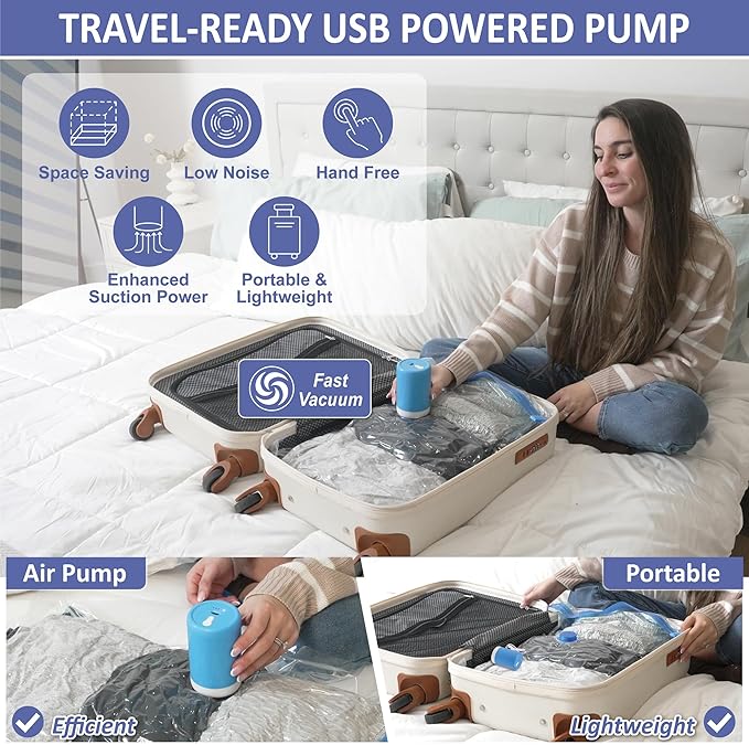 15 Pack Space Saver Storage Bags with Electric Air Pump-NeatNest