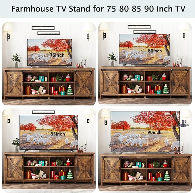 80 INCH Farmhouse TV Stands for 90inch TV-NeatNest
