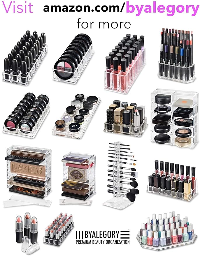 BY ALEGORY Acrylic Eye Mascara Organizer Makeup Storage Organization Refillablle Container Beauty Display Case 24 Space to Organize Tall Eye Lash Mascara (2)-NeatNest