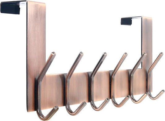 WEBI Over The Door Hook for Hanging,Door Hanger,Over The Door Towel Rack,Over Door Coat Hanger Over Door Coat Rack for Hanging Clothes,Towels,Hats,Behind Back of Bathroom,Antique Copper