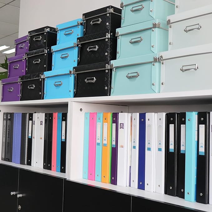 XUCHUN Purple Storage box, Office Storage File Boxes With Lids,Multiple Sizes Purple Foldable Plastic Storage Organizer for Clothes/Shoes/Office/Cosmetic-NeatNest
