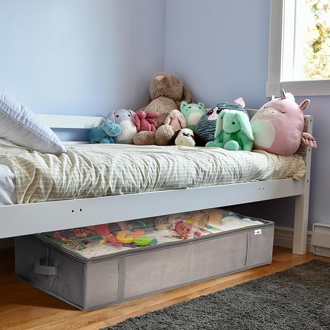 Closet Organizers and Storage - Maximize Space with Under Bed Storage Containers & Clothes Storage - Ideal Closet Organizer, Toy Storage Organizer & Underbed Storage (Grey, 4 Pack)-NeatNest
