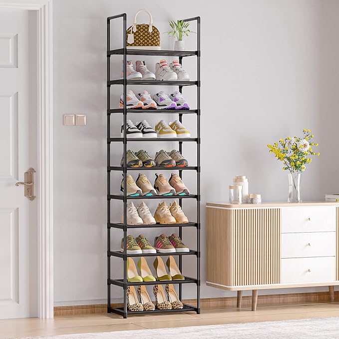 Shoe Rack, Sturdy Metal Shoe Rack Organizer,Narrow Shoe Racks for Closets,Shoes Rack,Shoe Stand,Shoe Shelf-NeatNest