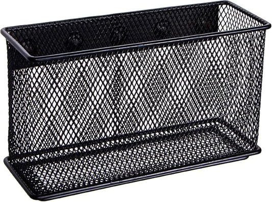 dedoot Magnetic Basket for refrigerator Storage Magnetic Pencil Holder Basket Mesh Black Strong Magnetic Pen Holder for Refrigerator,Whiteboard, Locker, Home and Office Organizer, 6.3x2.3x3.6inch-NeatNest