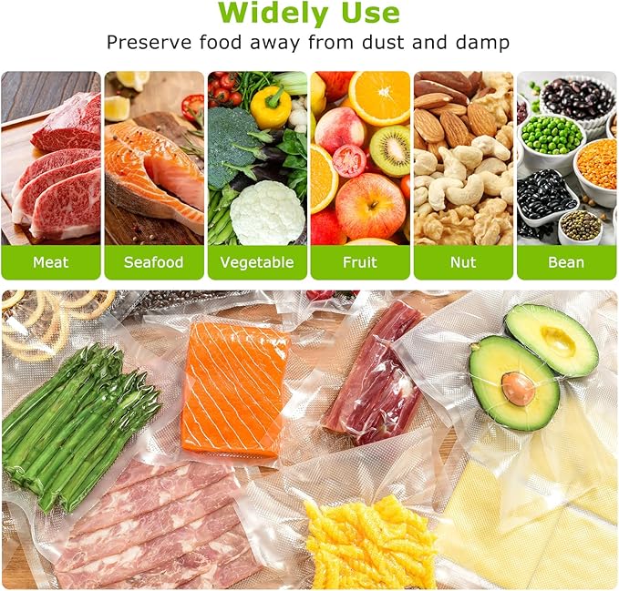 Bonsenkitchen Precut Vacuum Sealer Bags, 50 Pint 6" x 9" Food Sealer Bags, Food Grade, BPA Free, Heavy Duty, Customized Size Vacuum Bags for Vac Storage, Meal Prep or Sous Vide Cooking, VB10-NeatNest