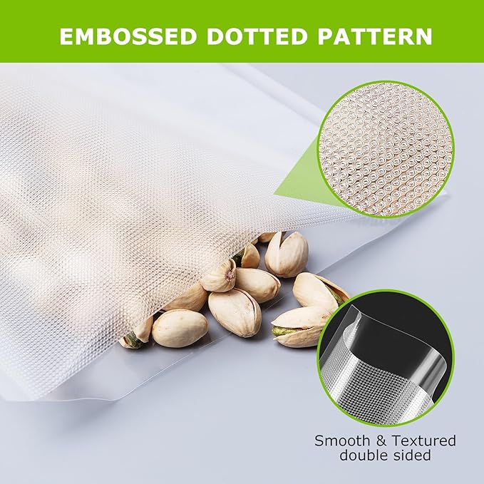 Bonsenkitchen Vacuum Sealer Bags, 50 Quart 8" x 12" Precut Food Sealer Bags, Commercial Grade, BPA Free, Heavy Duty, Customized Size Vacuum Bags for Vac Storage, Meal Prep or Sous Vide Cooking, VB12-NeatNest