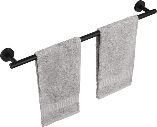 KES 23.2-Inch Towel Bar for Bathroom, Bath Towel Rack Towel Holder Wall Mount SUS304 Stainless Steel Matte Black, Total Length 25.5 Inch, A2000S65B-BK