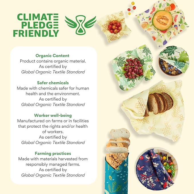 Bee's Wrap Beeswax Wraps for Food - Bakery Lane 3 Pack (S, M, L) Made in USA Reusable & Organic Food Wraps, Sandwich Wrap & Bowl Covers - Eco-Friendly Alternative to Aluminum Foil & Plastic Wrap-NeatNest