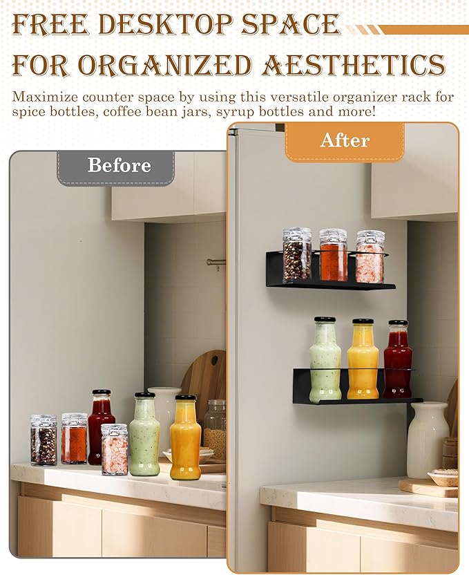 2 Pack Strong Magnetic Cup Holder for Fridge, Magnetic Cups Holder for Metal Surface, Organizer for 30&40 oz Water Bottle Tumblers, Metal Cabinet Cup Storage Racks, Tumbler Organizer Accessories