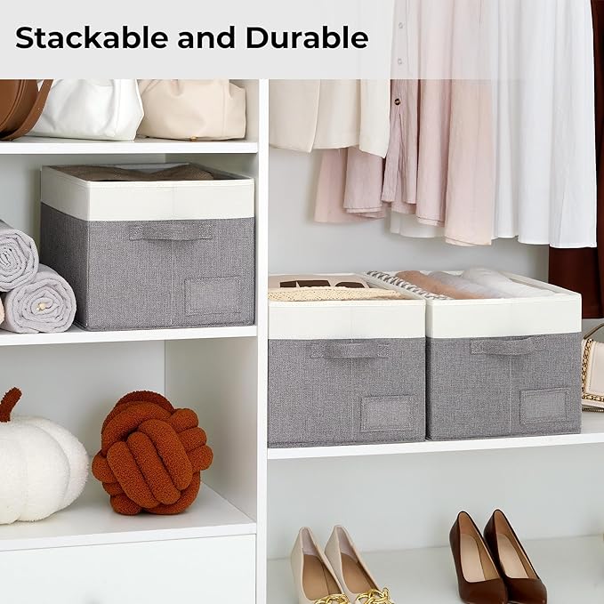 GRANNY SAYS Fabric Storage Bins for Clothes, Closet Organization Bins with Handles, Decorative Storage Box, Jumbo, 3-Pack
