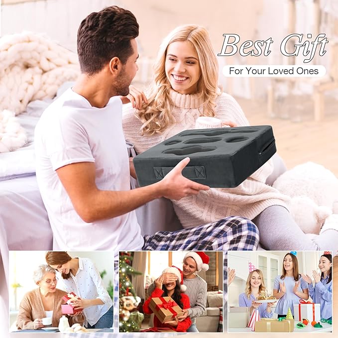STBoo Couch Cup Holder Pillow - Sofa Drink Cup Holder Cozy Buddy | Bed Caddy Organizer Holds Remote, Snacks, Phones, Tablet | Waterproof Anti-Spill Sofa Beverage Tray for Car, Beach, RV, Boat (Grey)-NeatNest