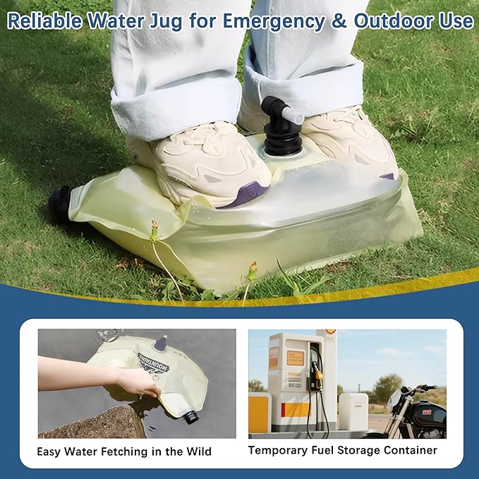 Camping Water Jug 2.1 Gallon Collapsible Water Container Portable Water Bag for Travel Outdoor Hiking BPA Free Lightweight (Beige (2.1Gal), 4)-NeatNest