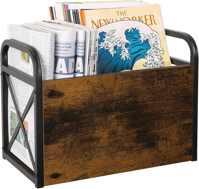 YINMIT Magazine Holder, Magazine Rack Floor, Magazine Storage Basket, Folder Organizer Bin for Books, Newspapers, Tablets-NeatNest