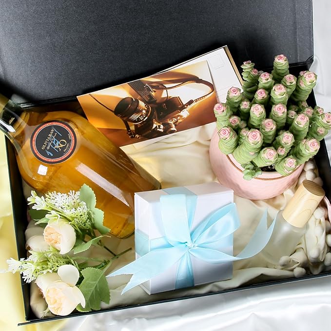Aimyoo Galaxy Black Collapsible Gift Box with Magnetic Closure Lids 10.5x7x3 in, Medium Bridesmaid Groomsman Proposal Boxes, Rectangle Present Box for Graduation Birthday Storage (1 Pack)-NeatNest