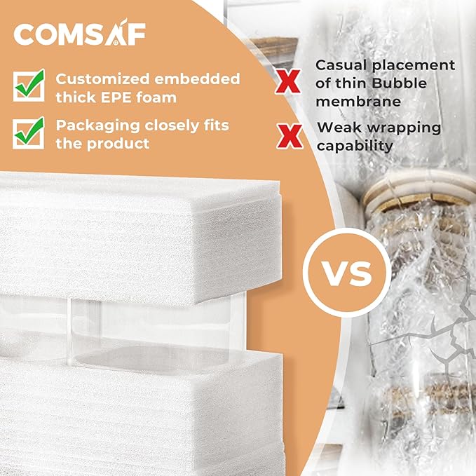 ComSaf 0.8 Qt Glass Food Storage Jars Set of 6, Clear Glass Storage Containers with Lids, Pantry Organization Jar, Spice Jar, Blooming Tea, Coffee and Sugar Container, Small Canister Set for Kitchen-NeatNest