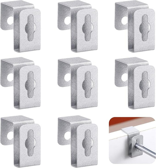 Hicarer 8 Pcs Metal Hanging File Bracket Clips Storage Hanging Rail Clips Metal Divider Fits 1/2" Drawer Side for File Storage
