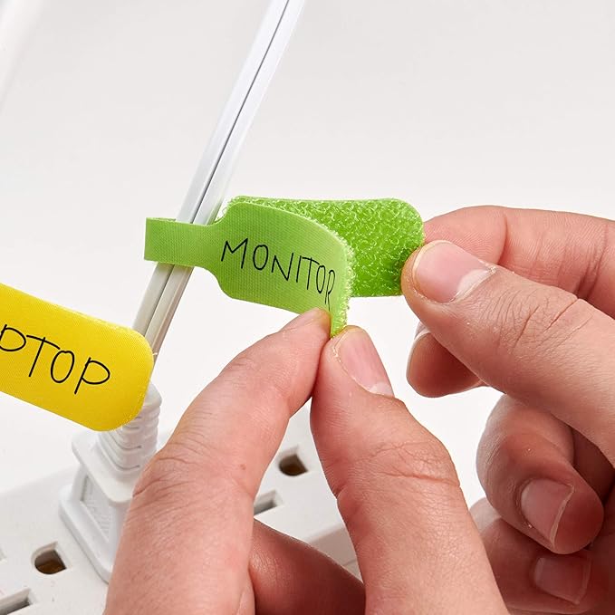 Wrap-It Storage - Cable Labels, Medium, Multi-Color (30-Pack) Write On Cord Tags for Wire Management and Identification-NeatNest