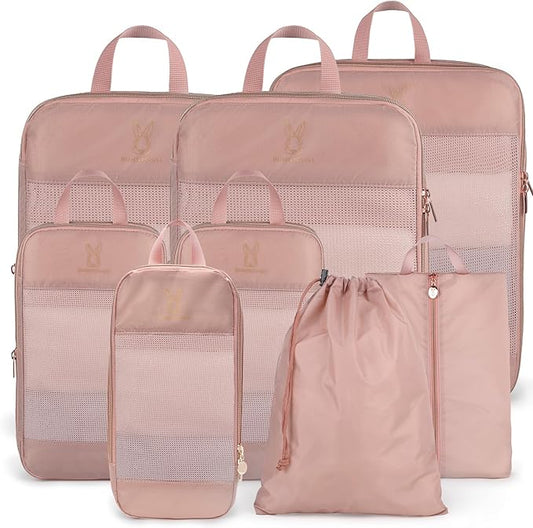 Expandable Compression Packing Cubes for Suitcases,6 Set Lightweight Compressible Travel Packing Organizer for Carry on Suitcase,Organizer Bags Set as Travel Essentials for Women-NeatNest