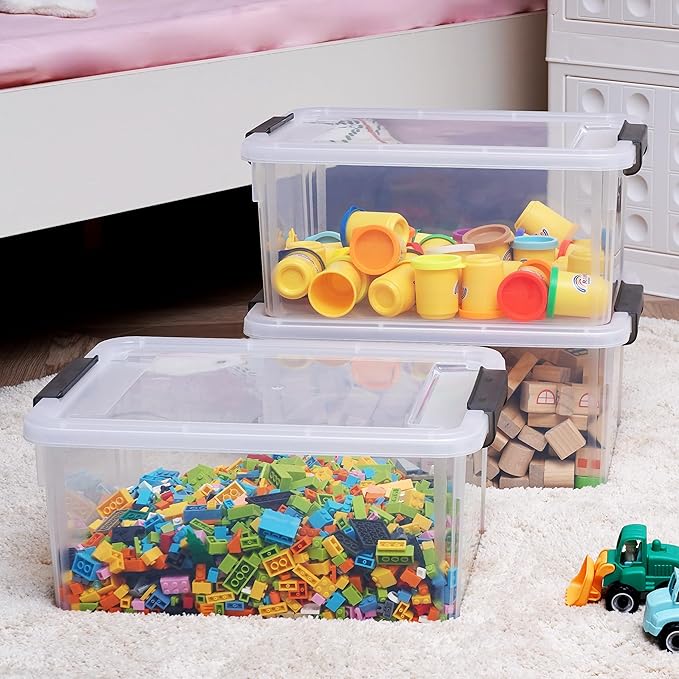 Citylife 17 QT Plastic Storage Bins with Latching Lids Stackable Storage Containers for Organizing Large Clear Storage Box for Garage, Closet, Classroom, Kitchen, 2 Packs-NeatNest