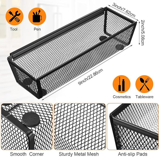 Chumia 10 Pack Silverware Drawer Organizer 9 x 3 x 2 Inch Mesh Utensil Organizer for Kitchen Drawers with Interlocking Arm for Flatware Knives Spoons Fork Cosmetic Utensil Tabletop Storage Tray-NeatNest