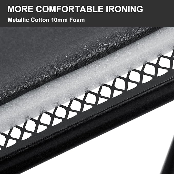 Duwee 13"×35" Ironing Board Small with Heat Resistant Cover,Folding Compact Ironing Board,Light Weight,Easy to Storage,Black