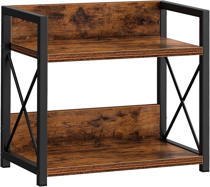 Giikin Countertop Shelf Organizer, 2 Tier Kitchen Spice Rack for Countertop, Wood Coffee Counter Shelf Organizer for Home (Brown, S)-NeatNest