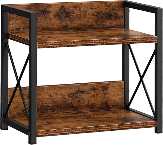 Giikin Countertop Shelf Organizer, 2 Tier Kitchen Spice Rack for Countertop, Wood Coffee Counter Shelf Organizer for Home (Brown, S)-NeatNest