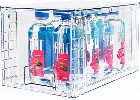 1 Pack Large Stackable Storage Drawers,Clear Acrylic Drawer Organizers with Handles, Easily Assemble for Kitchen Undersink,Bathroom,Cabinet,Makeup,Closet,Pantry,Organization and Storage-NeatNest