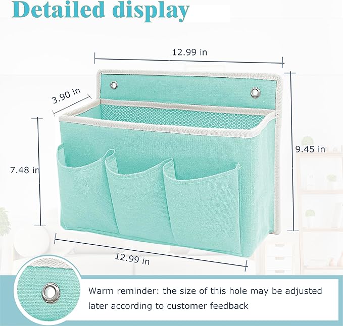 2-Pack Wall Hanging Organizer Bag/Hanging Baskets with Large Mesh Compartment & 3 Pockets，Over the Door Organizer Space Saving Storage for Bedroom,RV Camper, Closet (Green -2 Pack)-NeatNest