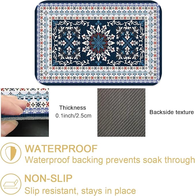 Boho Geometric Rug Dish Drying Mats Super Absorbent Dish Drainer Rack Pad Non-Slip Drying Mat for Kitchen Counter, 24"x16"-NeatNest