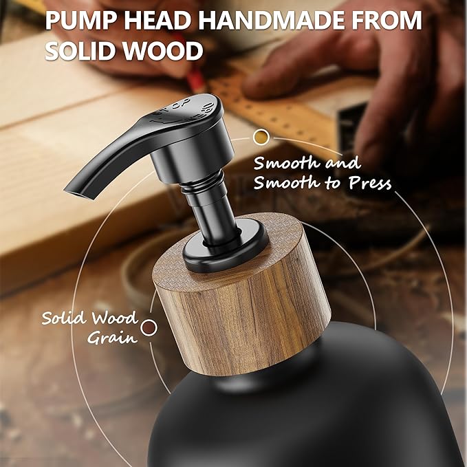 Cisily Kitchen Dish Soap Dispenser Set with 2 Pack Black Glass, Soap Dispensers with Adjustable Black Sink Caddy, Vintage Kitchen Soap Dispenser Set, Hand and Dish Soap Dispensers Set-NeatNest