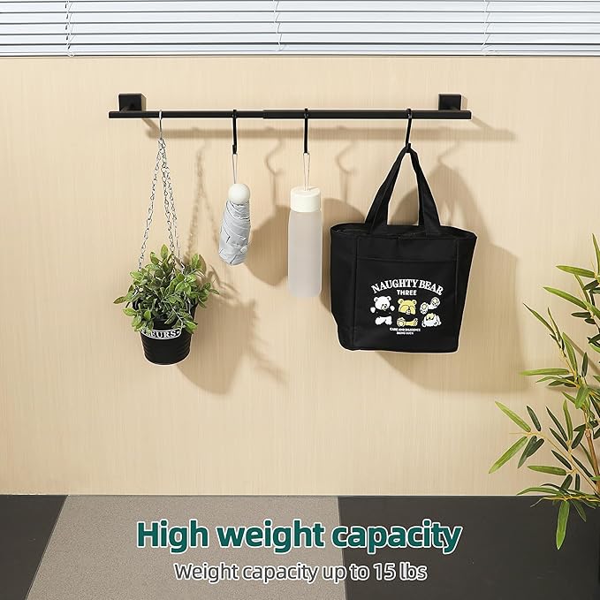 Alise Bathroom Towel Bar, Adjustable 17-30 Inch Single Towel Racks SUS304 Stainless Steel Towel Holder, Towel Racks for Bathroom Wall Mounted Towel Rack Matte Black