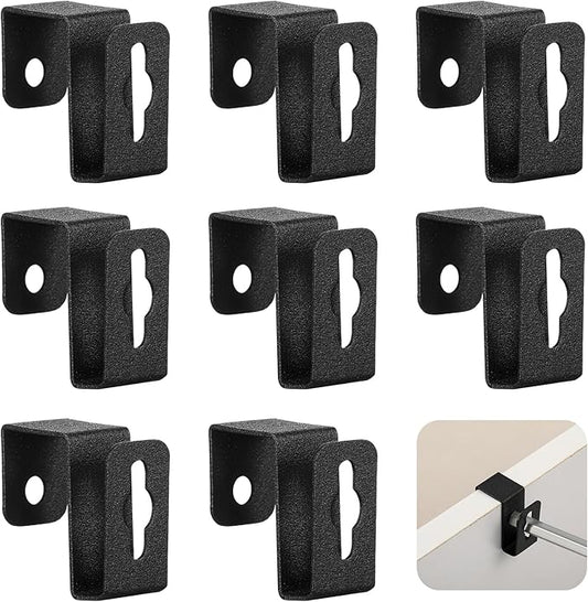 Hicarer 8 Pcs Metal Hanging File Bracket Clips Storage Hanging Rail Clips Metal Divider Fits 1/2" Drawer Side for File Storage