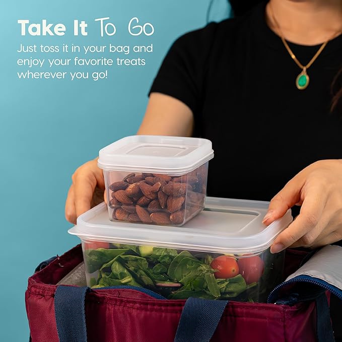 IRIS USA Meal Prep Containers, 44 Piece, 12oz + 45oz Combo Set, 22 Food Containers With Lids, To Go Take Out Plastic Food Storage, Food Prep Lunch Snack, Microwave Dishwasher Freezer Safe, BPA Free