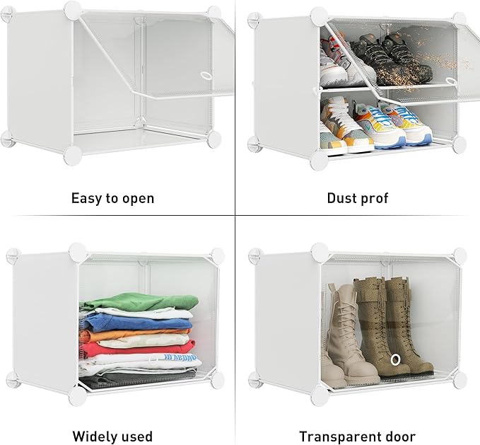 Shoe Storage,8 Tier Shoe Rack Organizer for Closet Shoe Cabinet with Door Shoe Shelves for Closet,Entryway,Hallway,Bedroom-NeatNest