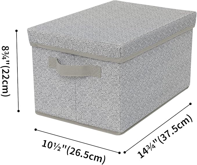 GRANNY SAYS Storage Box, Storage Bins with Lids, Closet Storage Containers, Storage Basket with Lid, Storage Organizer Bins, Decorative Boxes Keepsake, Large Storage Bins, Gray, 3-Pack-NeatNest