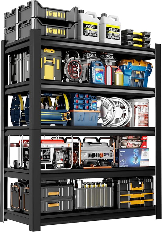 36" W Garage Shelving,5-Tier Heavy Duty Shelving Unit,3000LBS Adjustable Metal Storage Shelves,Storage Rack Units for Industrie,Shed,Warehouse,Basement,Black,36" W x 16" D x 72" H-NeatNest